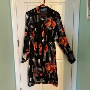 Simply Vera Red Flower Shirt Dress